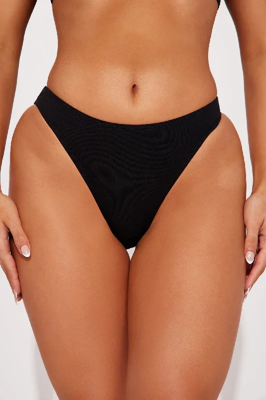 Nova Cotton High Leg Bikini Panty - Black