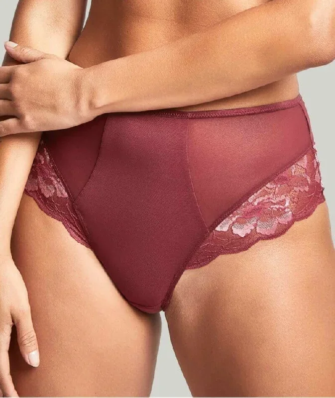 Panache Sabrina High Waist Brazilian Brief - Red Rose