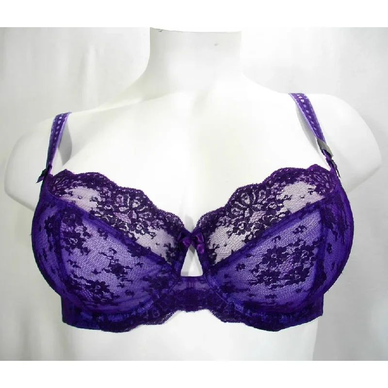 Paramour 115005 by Felina Captivate Unpadded 3 Part Cup UW Bra 36D Violet NWT