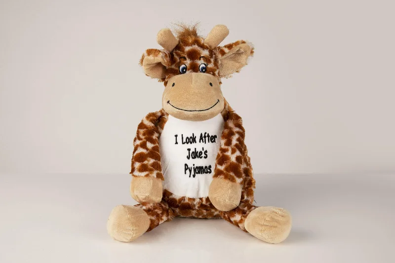 Personalised Giraffe Teddy Holder .