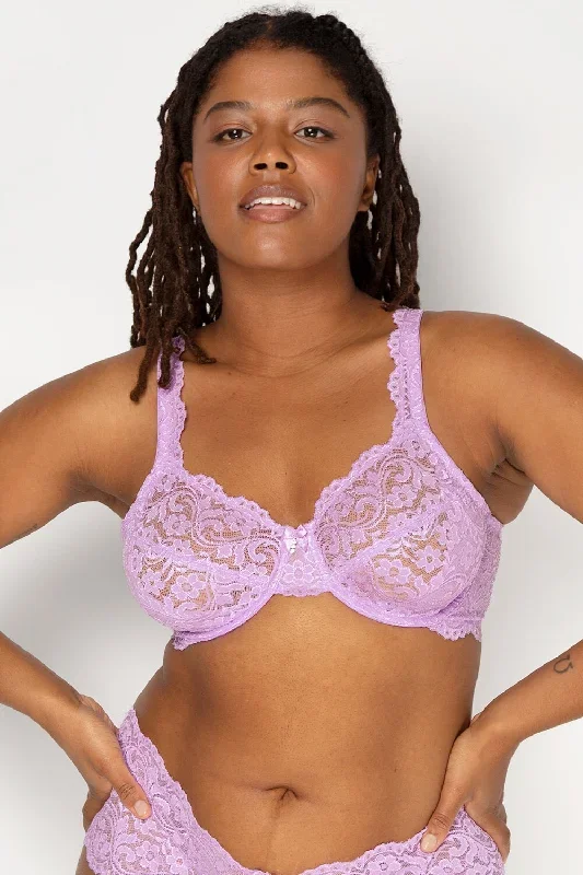 Plus Size Signature Lace Unlined Underwire Bra with Added Support | Stellar Orchid