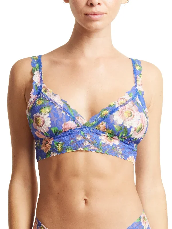 Printed Signature Lace Crossover Bralette Happy Place Sale