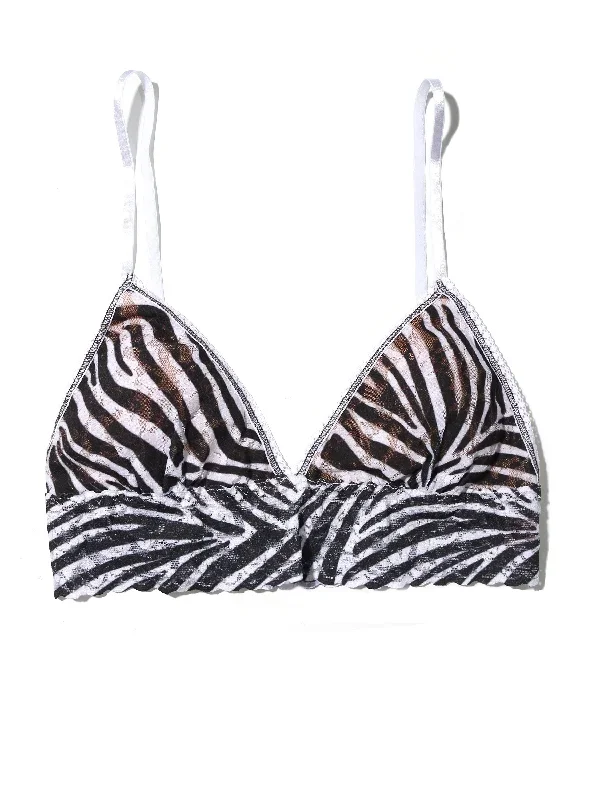 Printed Signature Lace Padded Triangle Bralette A To Zebra Sale