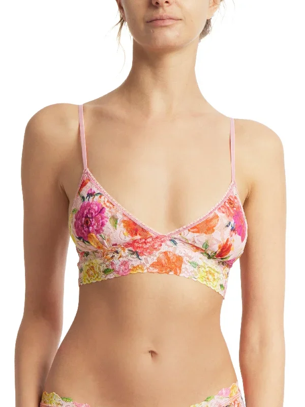 Printed Signature Lace Padded Triangle Bralette Bring Me Flowers Sale