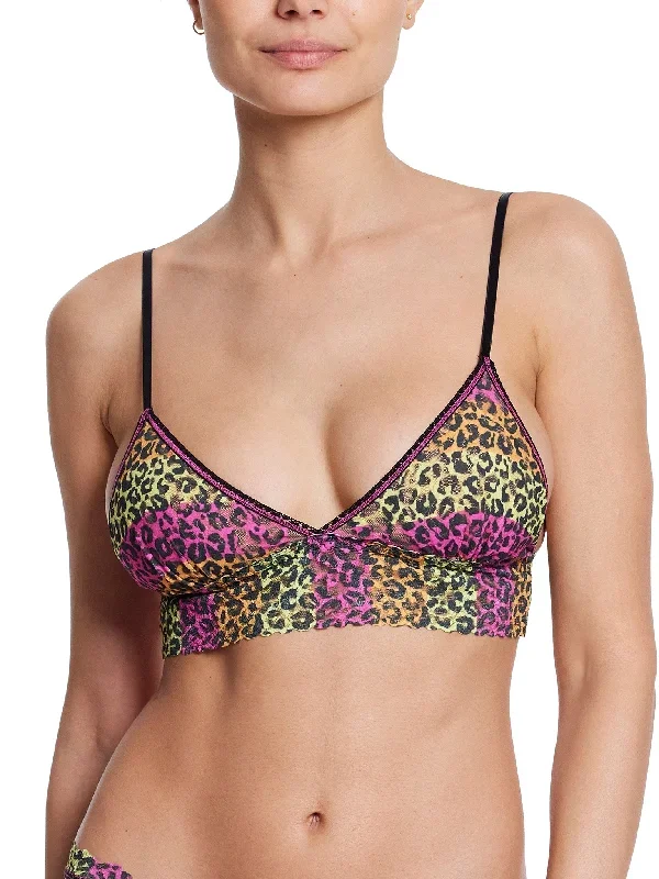 Printed Signature Lace Padded Triangle Bralette It's Electric