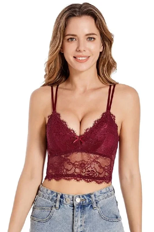 Floral Lace Bralette Wirefree Comfortable Soft Bra