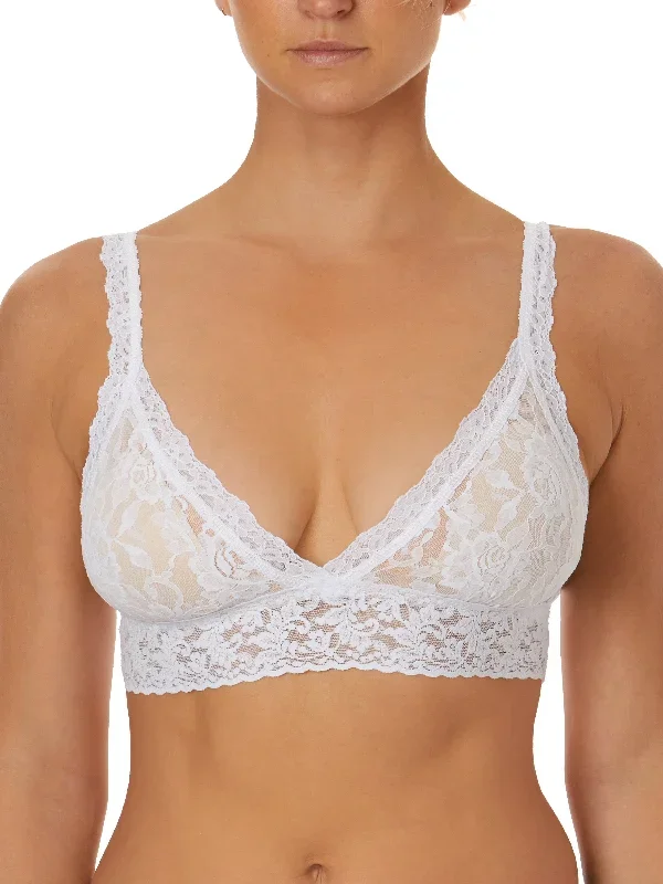 Signature Lace Padded Crossover Bralette White