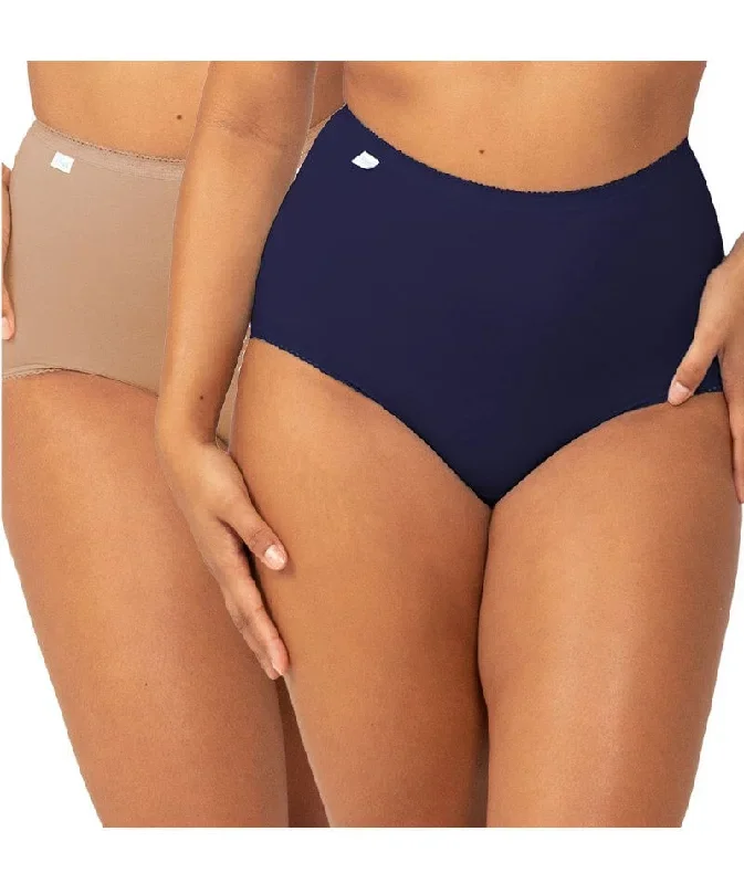 Sloggi Maxi Brief 2 Pack - Blusher Beige/Navy