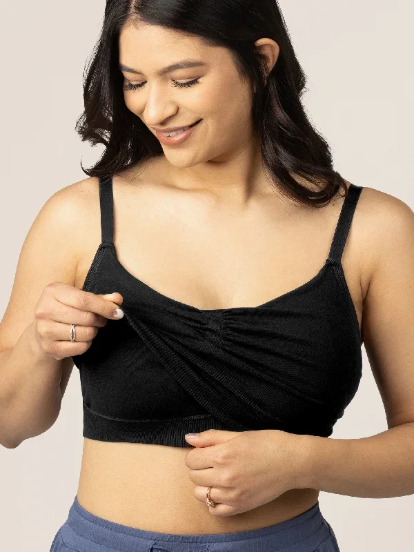 Sublime Bamboo Hands-Free Pumping Lounge & Sleep Bra | Black