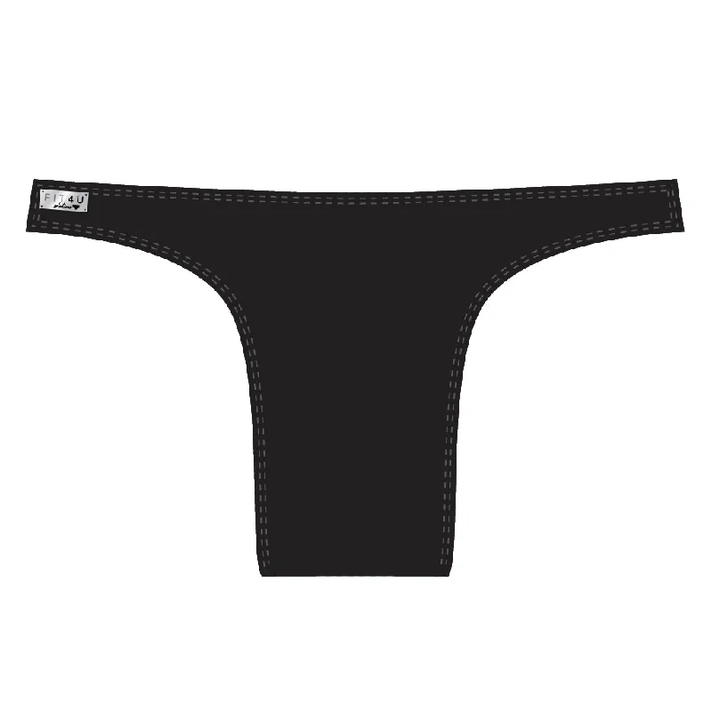 Thong Active Fit- Black - for non-binary and trans women