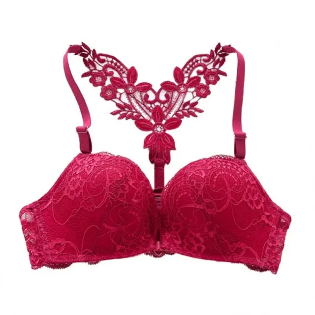 women-bra-front-closure-lace-bra-racer-back-seamless