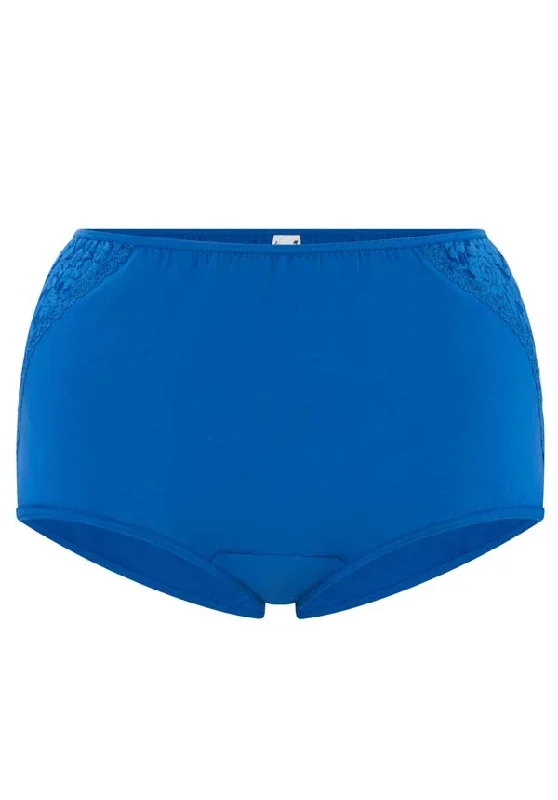 Women Cotton & Lace Full Brief (Blue)