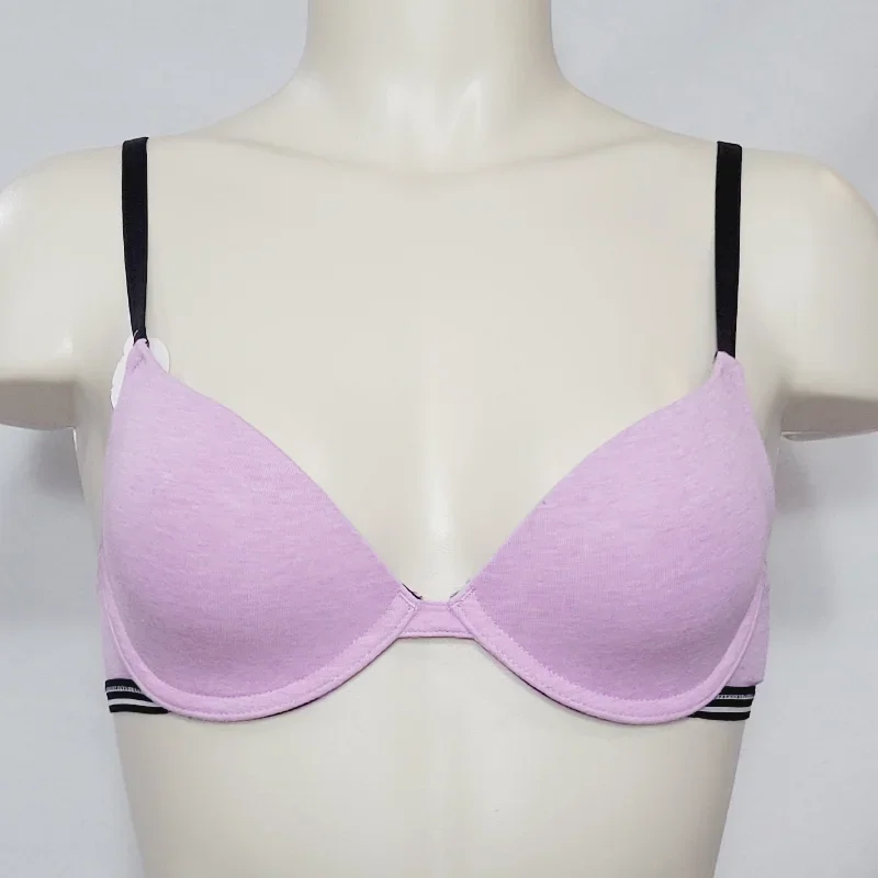 Xhilaration Perfect Cotton T-Shirt Lightly Lined Convertible Underwire Bra 32AA Heather Violet